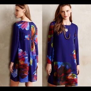 Leifsdottir (Anthropologie) Fanned Floral Dress - image 1